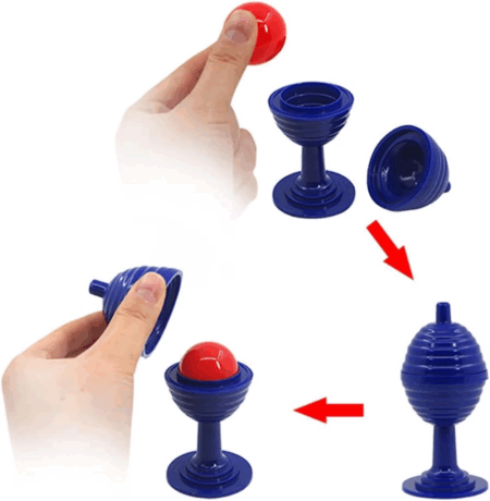 Çocuk Sihirli Mavi Renk Kupa Oyunu Top Kaybeden Gizemli Kupa