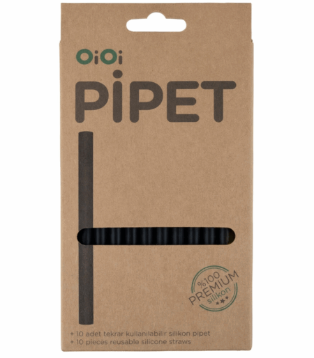 Çocuk Silikon Pipet 10lu Bitter Black