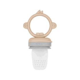 Silikon Püre Meyve Sebze Emziği Bubble Beige Powder Grey Bebek İçin Sağlıklı ve Eğitici Püre Emziği