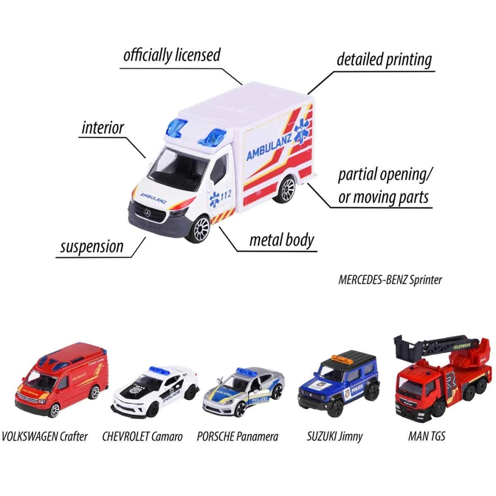 Simba Majorette SOS Kurtarma Araçları 7,5 cm 212057181038 - Görsel 4