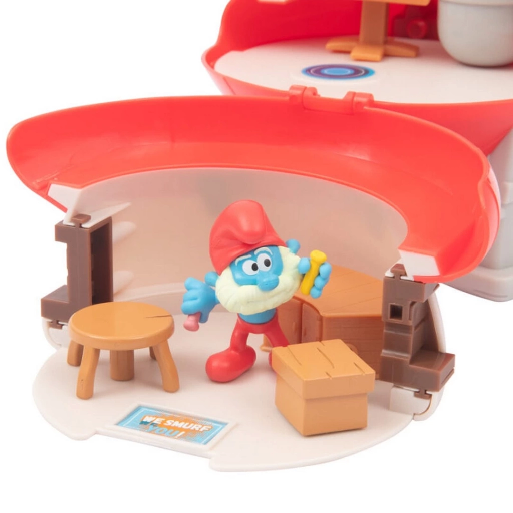 Eğitici Çocuk Oyuncak Şirinler Şirin Baba Oyun Evi Seti - Görsel 3