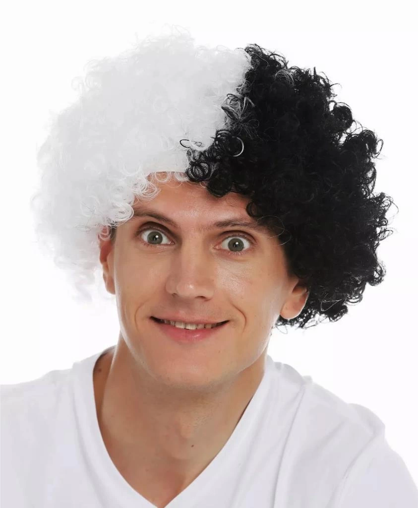 Eğitici Oyuncak Siyah Beyaz Kıvırcık Afro Bonus Peruk Taraftar Saçı - Görsel 2