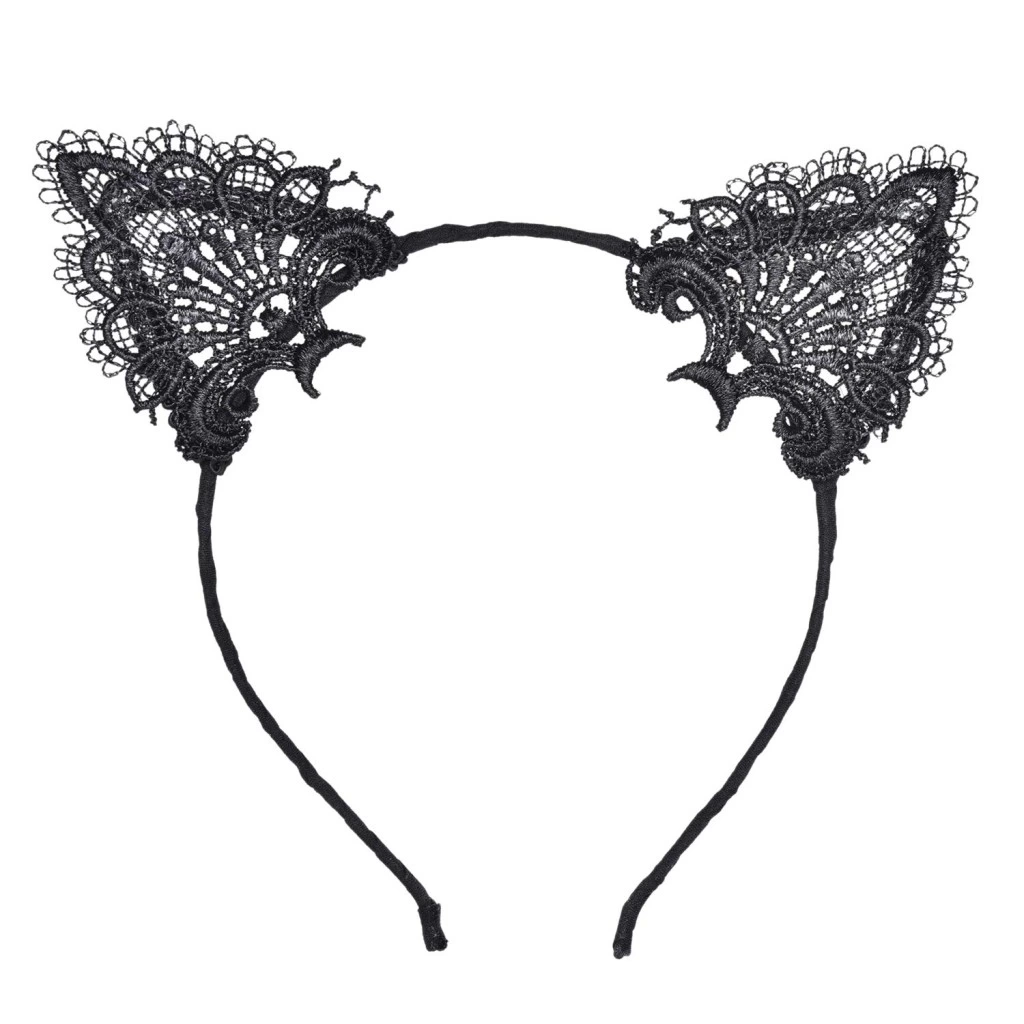Eğitici Çocuk Siyah Kedi Dantel Taç + Eldiven Seti – Parti, Dans ve Kostüm Kombini - Görsel 3