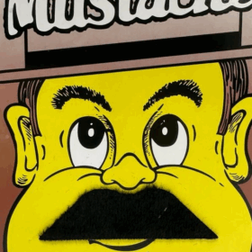 Çocuk   Siyah Renk Gerçekçi Görünümlü Yapışkanlı Beyefendi Bıyığı Takma Tüylü Kısa Bıyık Model 5