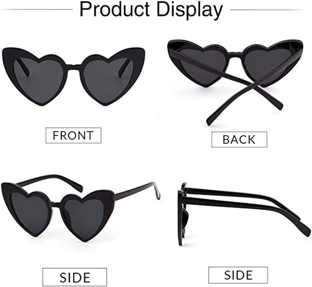 Eğitici Çocuk Siyah Renk Kalp Şekilli Parti Gözlüğü 15x5 cm - Görsel 3