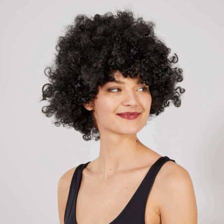 Çocuk Siyah Renk Kıvırcık Afro Bonus Peruk
