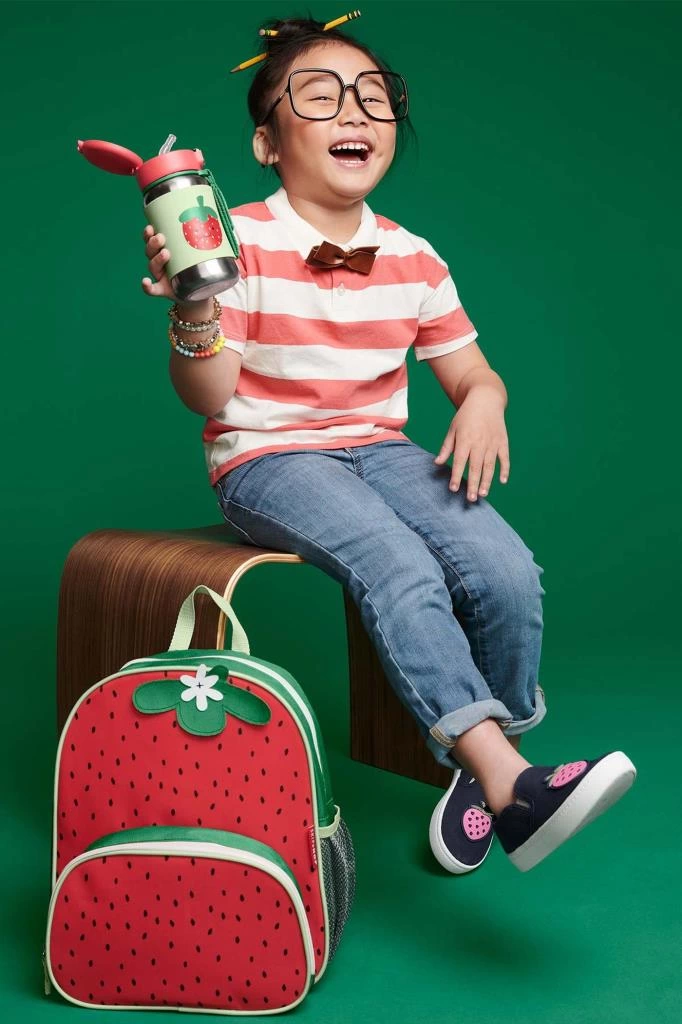 Skip Hop Zoo Pipetli Paslanmaz Çelik Suluk 350 ml Çilek, Sağlıklı ve Pratik Suluk - Görsel 4