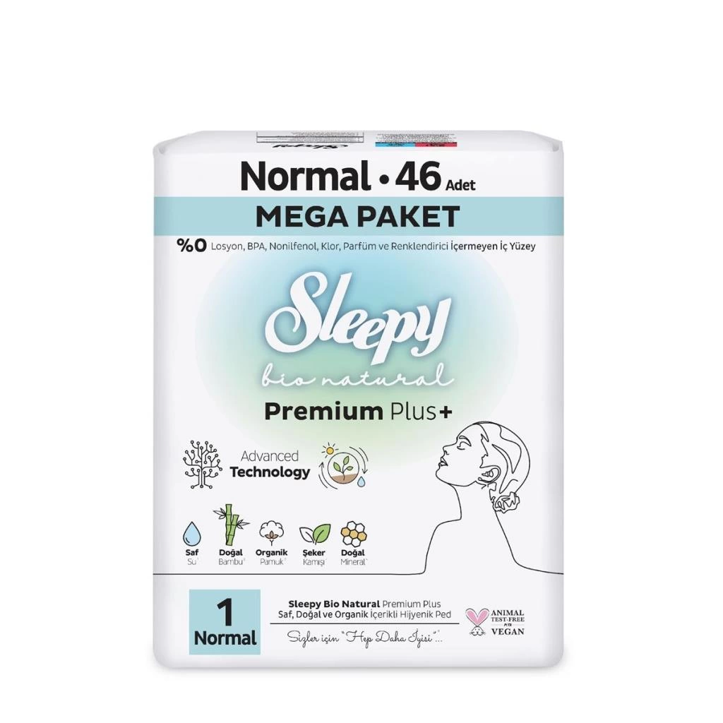 Sleepy Bio Natural Premium Plus Mega Normal Ped 46 Adet - Görsel 2