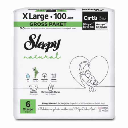 Çocuk Sleepy Natural Bebek Bezi Gross Paket 6 Beden 15-25 Kg 100 Adet