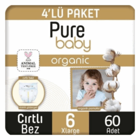 SleepyPureBabyOrganikBebekBezi4lüJumbo6Beden15-27Kg60Adet