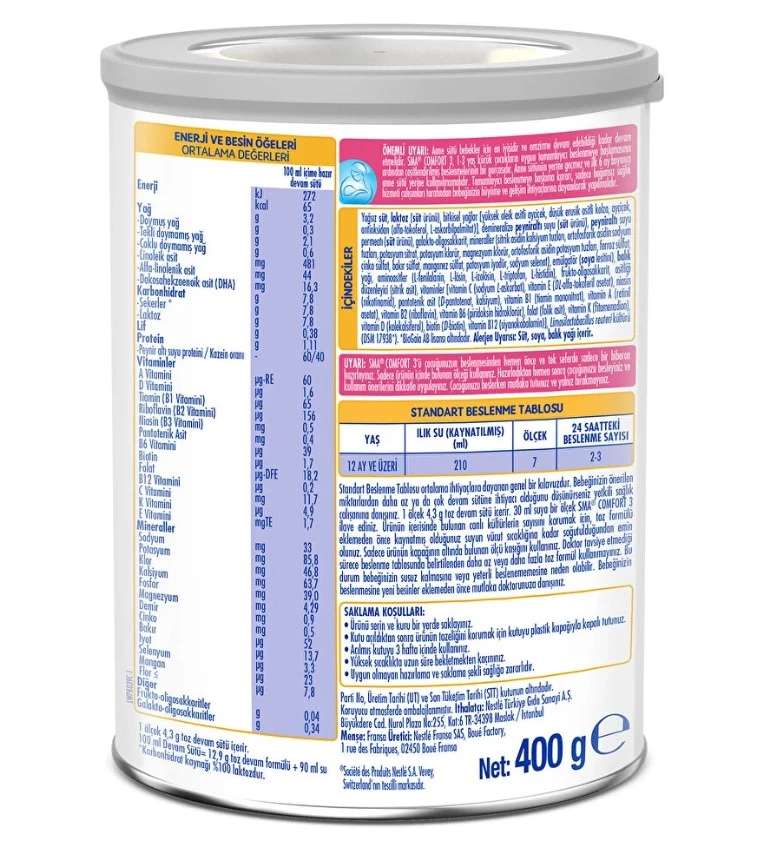 Eğitici Oyuncak SMA Comfort 3 Devam Sütü 1-3 Yaş 400 Gr - Görsel 3