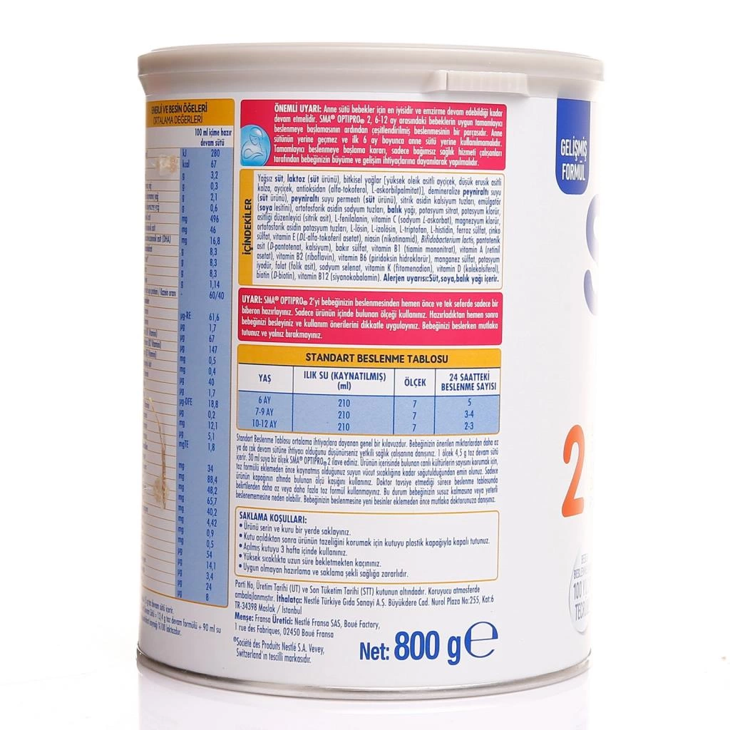 Çocuk SMA Optipro Probiyotik 2 Bebek Devam Sütü 6-12 Ay 400 Gr - Görsel 3