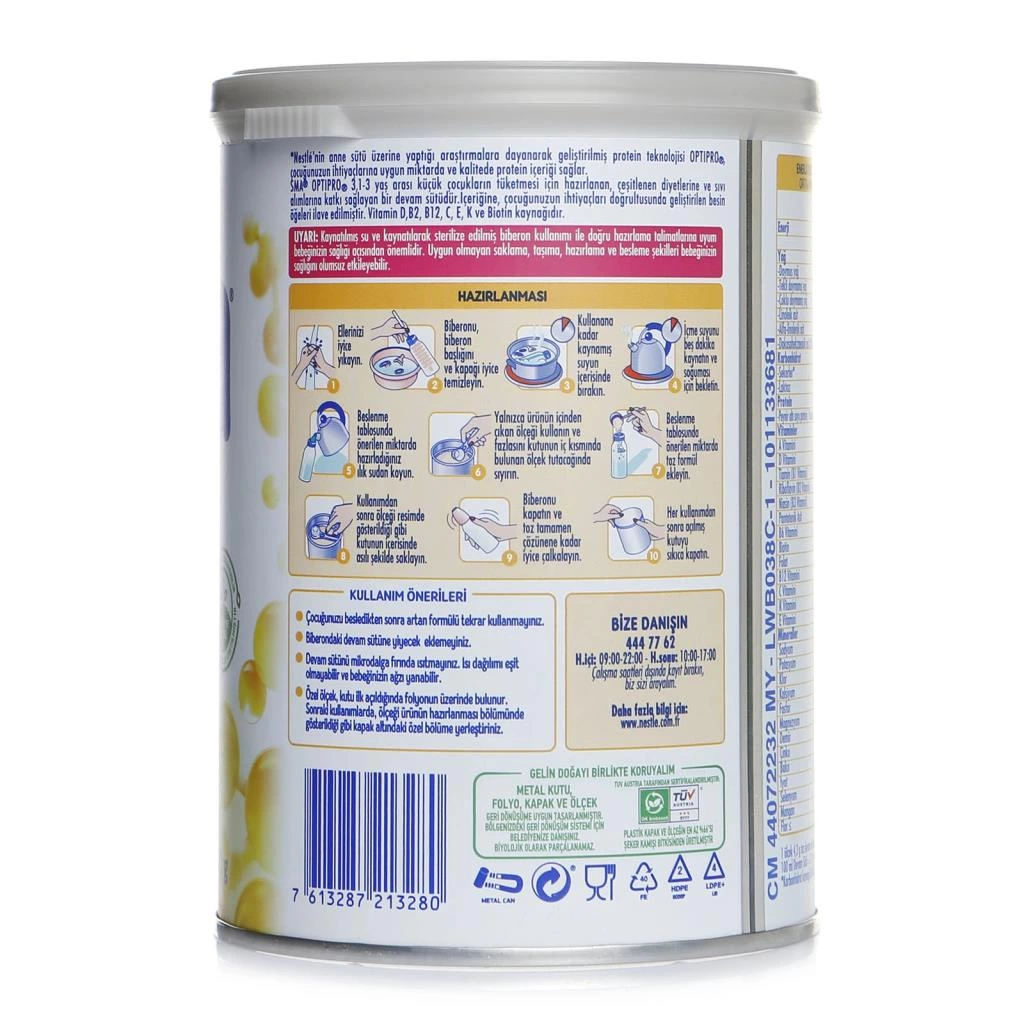 Çocuk SMA Optipro Probiyotik 3 Bebek Devam Sütü 1-3 Yaş 400 Gr - Görsel 5