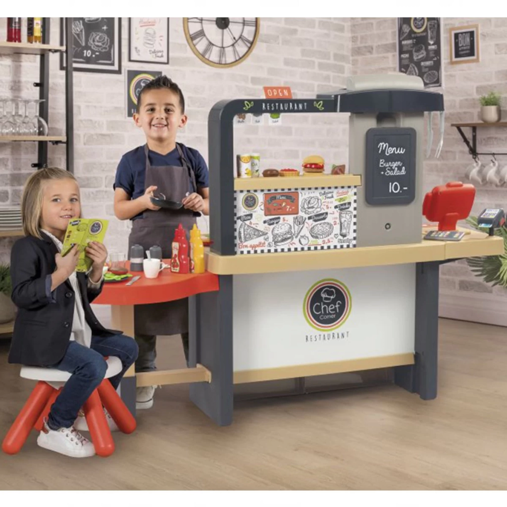 Çocuk Smoby Şefin Köşe Restaurantı Mutfak Seti 312307 - Görsel 3