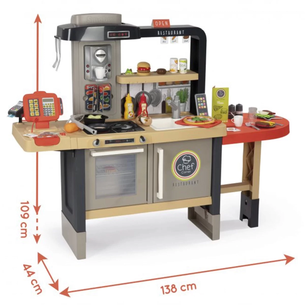 Çocuk Smoby Şefin Köşe Restaurantı Mutfak Seti 312307 - Görsel 4