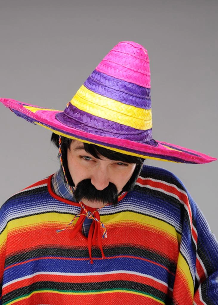 Sombrero Meksika Şapkası Renkli Örme Hasır Yetişkin Boy - Görsel 4