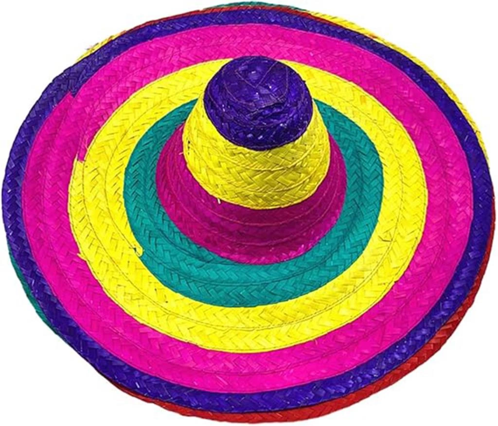 Sombrero Meksika Şapkası Renkli Örme Hasır Yetişkin Boy - Görsel 5