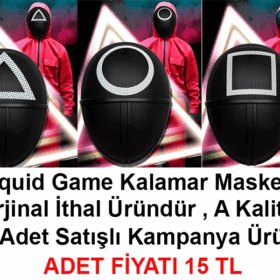 Çocuk   Squid Game Maskesi 3 Model Toplam 30 Adet İthal Orjinal A Kalite Maske - Kampanya Ürünü