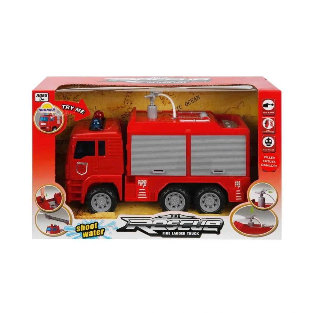 Eğitici Oyuncak Sunman Sesli ve Işıklı Su Fışkırtan İtfaiye Aracı 24 cm - Görsel 4