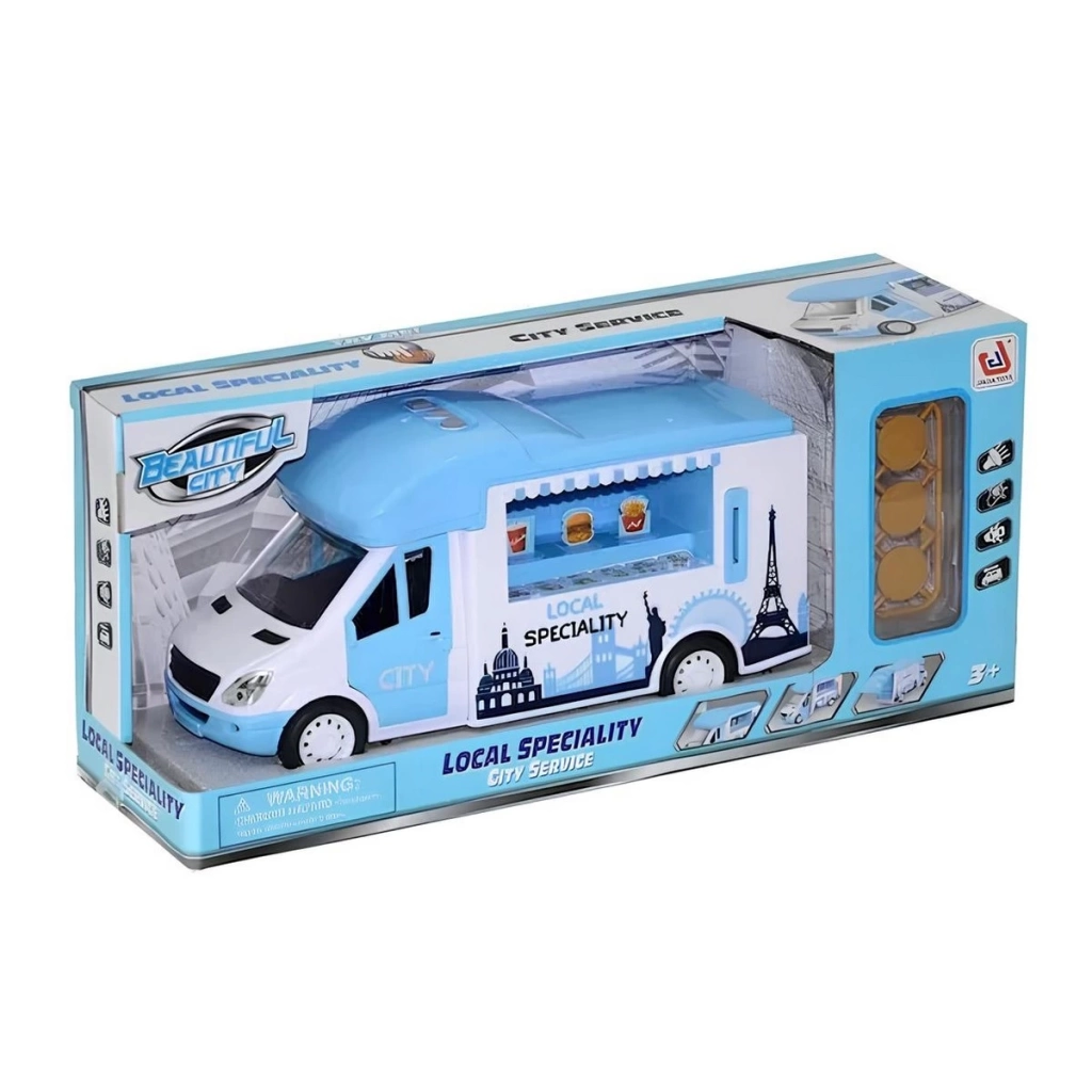 Sürtmeli Işıklı Sesli Yemek Arabası Mavi - Görsel 2