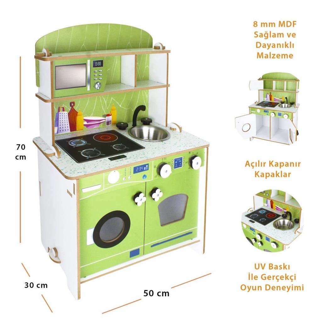 T1025 Ahşap Oyun Mutfağı -Okutan Hobi - Görsel 2