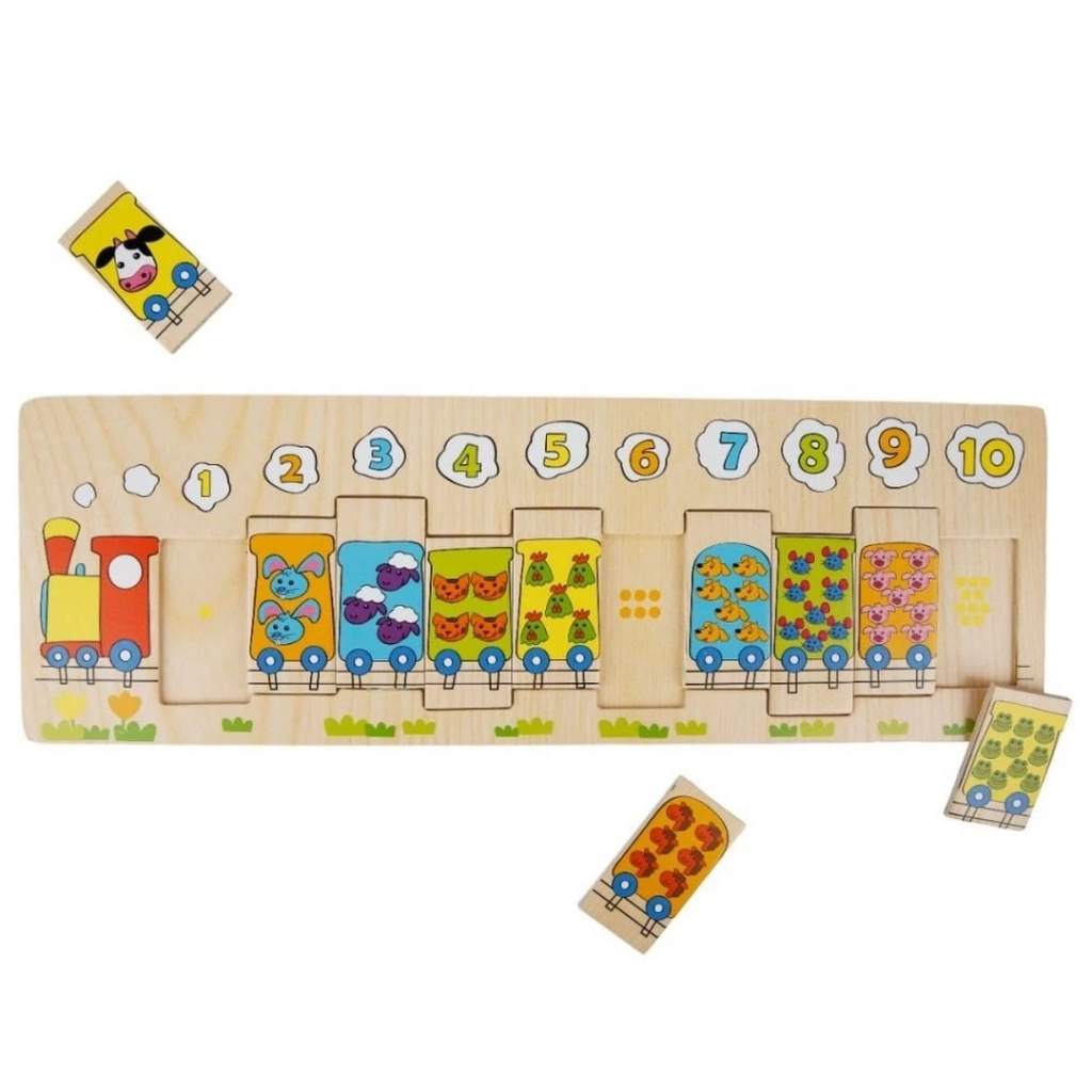 Eğitici Çocuk Tahta Bultak Numaralı Trenler 10 Parça - Görsel 2