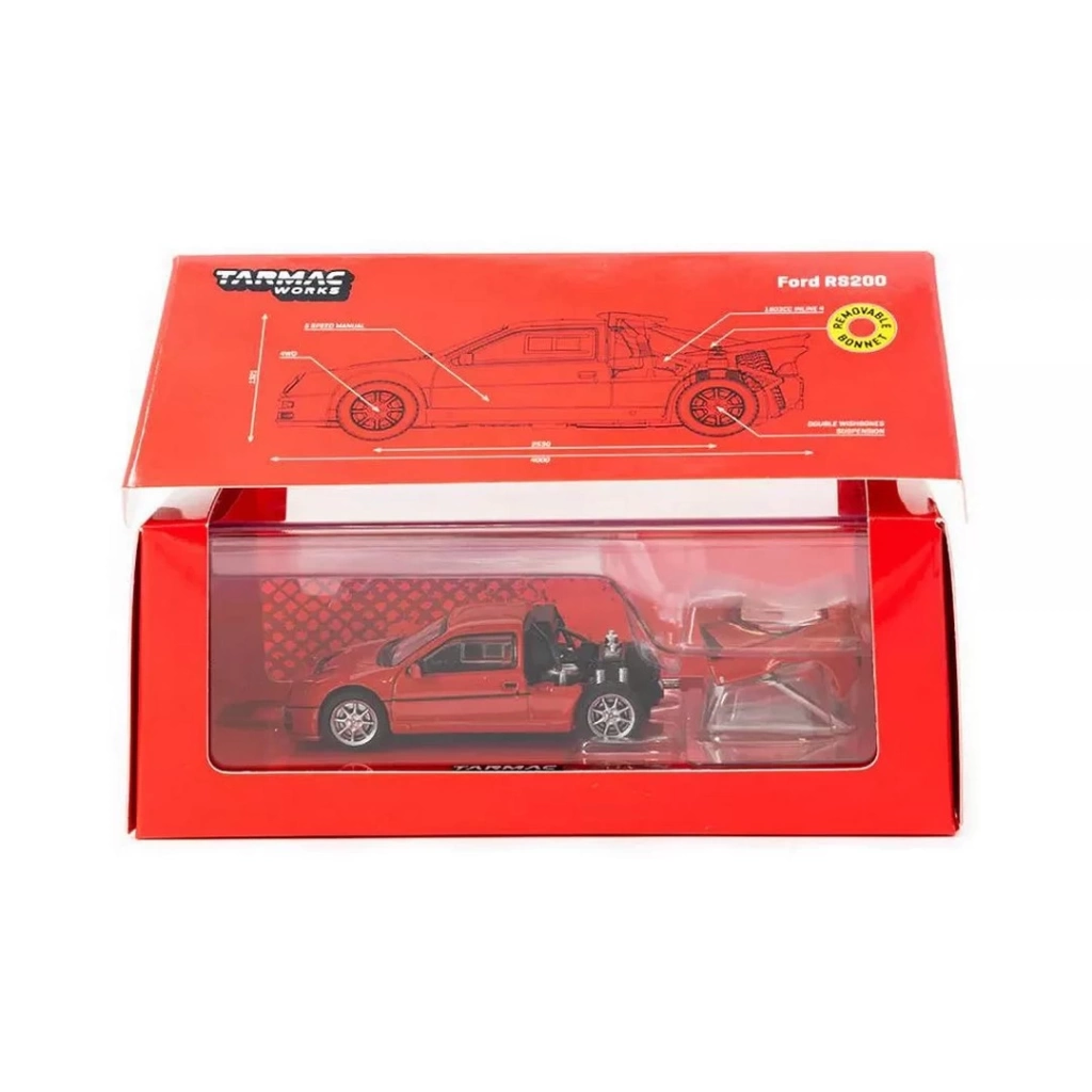 Çocuk Eğitici Gelişim Tarmac Works 1/64 Ford RS200 Red - Görsel 3