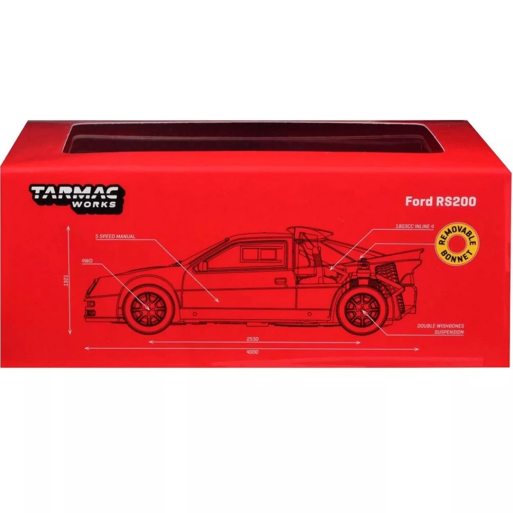 Çocuk Eğitici Gelişim Tarmac Works 1/64 Ford RS200 Red - Görsel 4