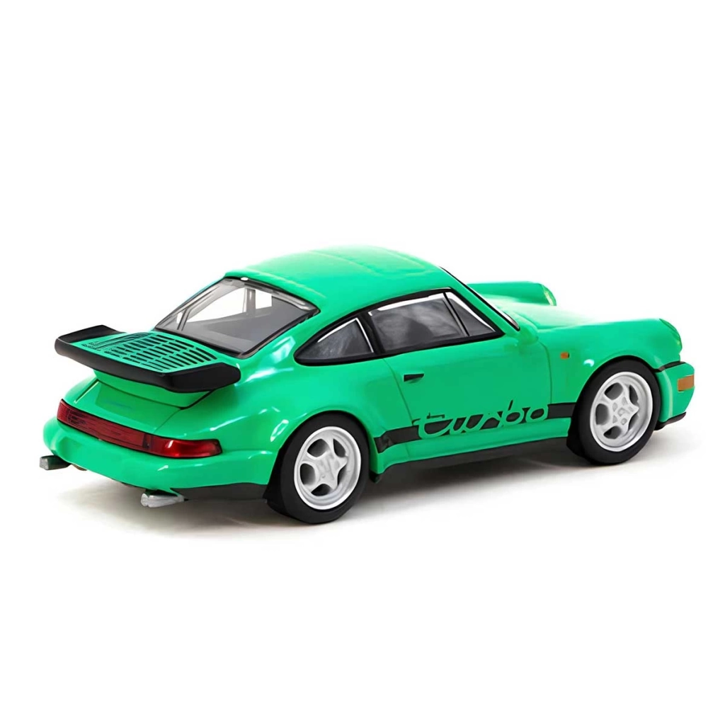 Tarmac Works 1/64 Schuco X Porsche 911 Turbo Green - Görsel 2