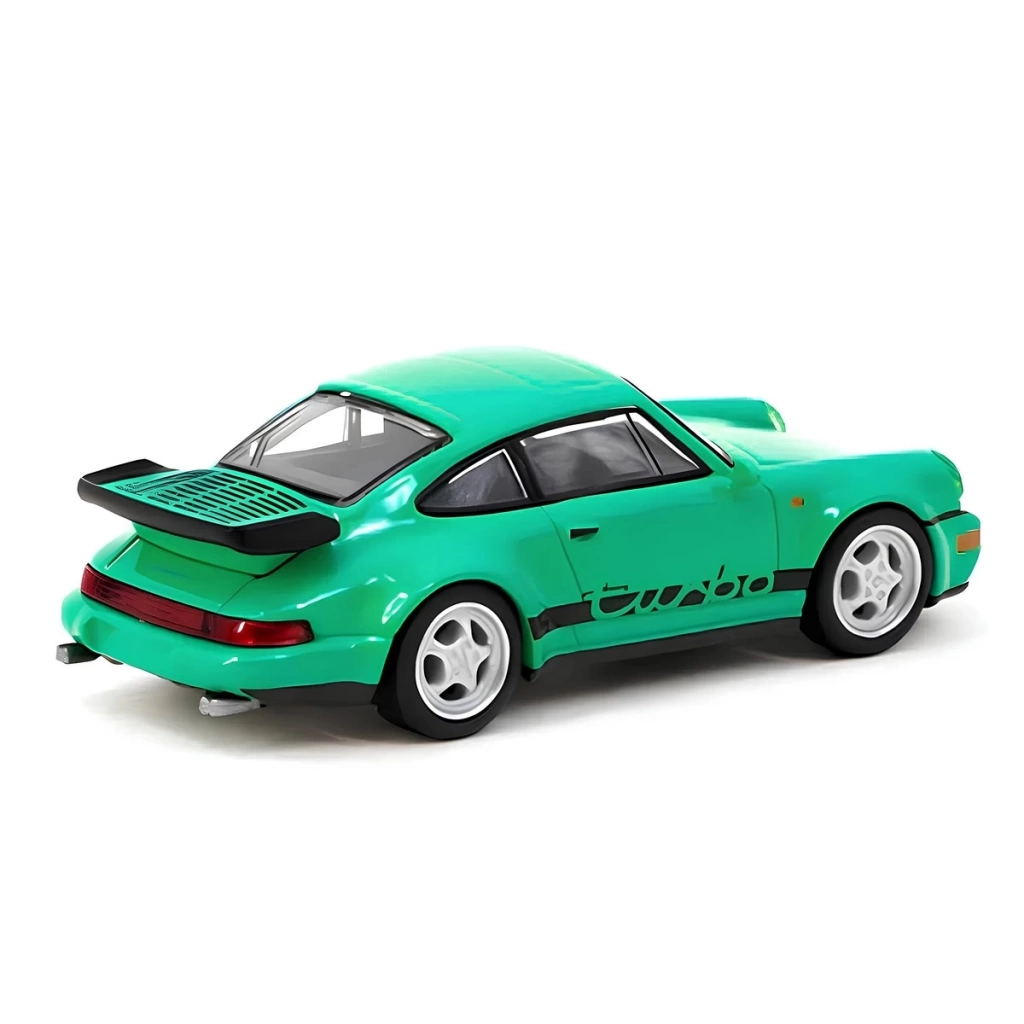 Tarmac Works 1/64 Schuco X Porsche 911 Turbo Green - Görsel 5
