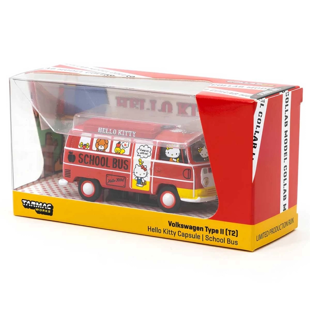 Tarmac Works 1:64 X Schuco Volkswagen Type 2 Hello Kitty Capsule School - Görsel 3