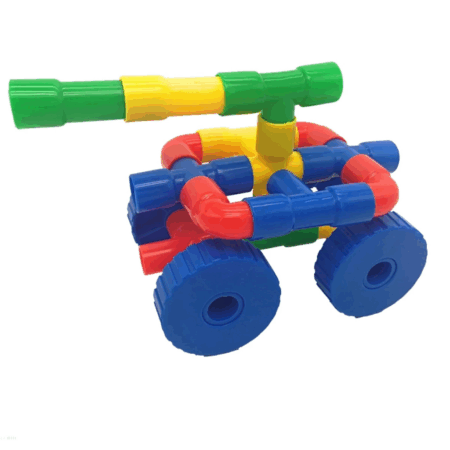 Çocuk Tekerlekli Boru Lego 72 Parça