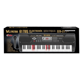 Eğlenceli ve Öğretici! 61 Tuşlu Işıklı Org + Mikrofon Hediyeli - Mikrofonlu Profesyonel Klavye!