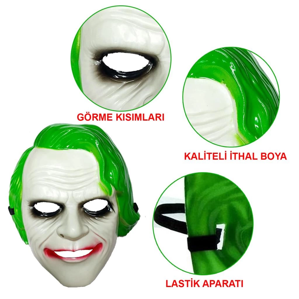 The Dark Knight Joker Maskesi Eğlenceli Cosplay ve Etkinlik Aksesuarı - Görsel 4