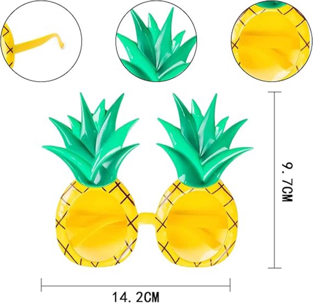 Tropikal Hawaii Ananas Şekilli Parti Gözlüğü Canlı ve Eğlenceli Tasarım - Görsel 5