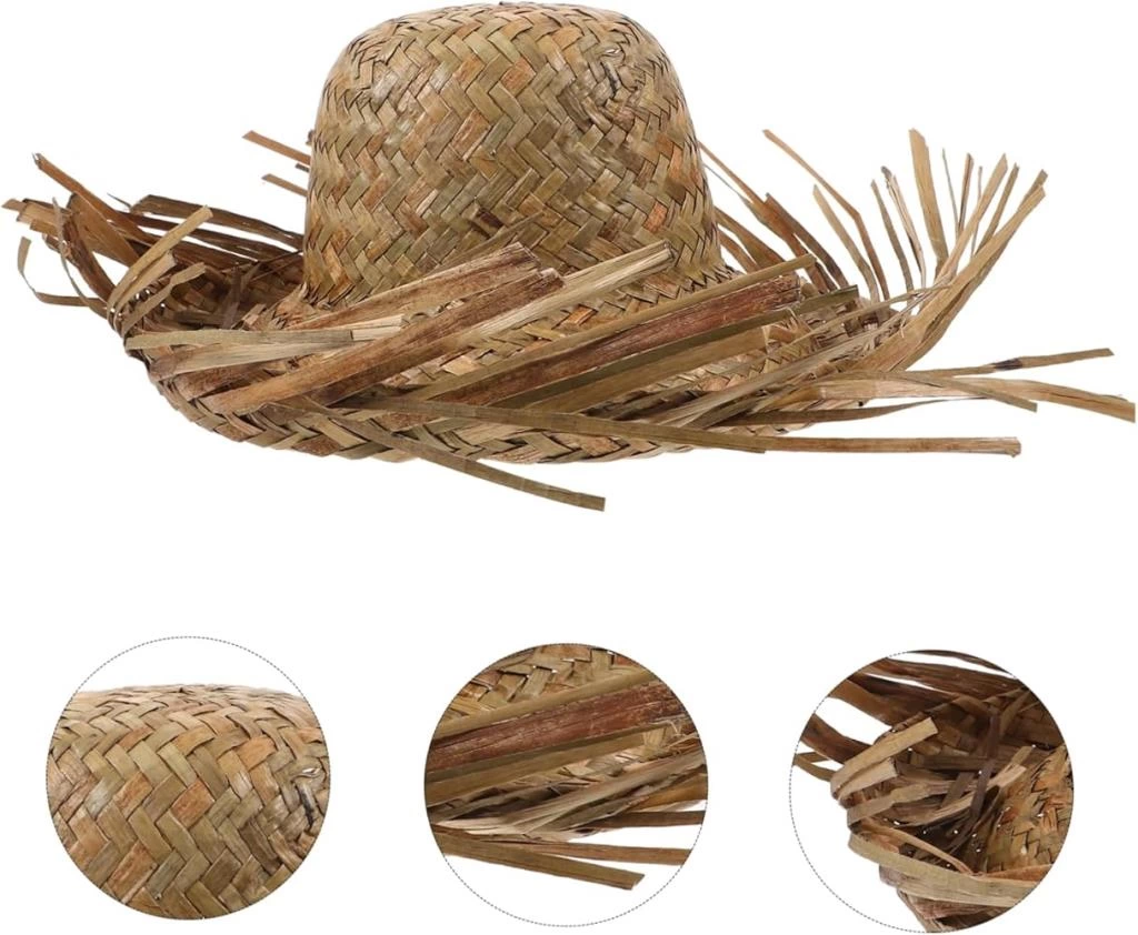 Tropikal Hasır Hawaii Şapkası Çocuklar İçin Doğal ve Şık Parti Aksesuarı - Görsel 2