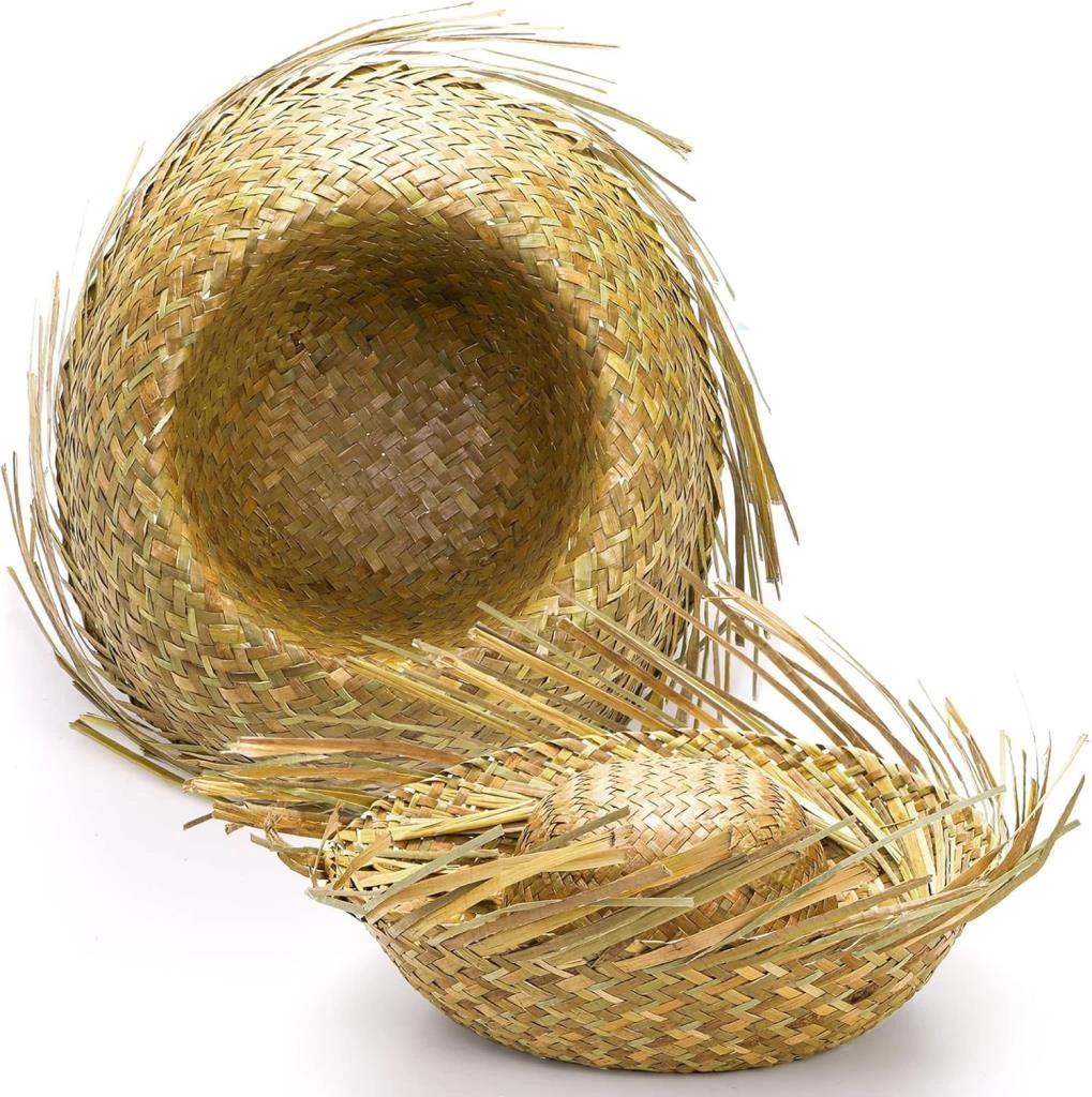 Tropikal Hasır Hawaii Şapkası Çocuklar İçin Doğal ve Şık Parti Aksesuarı - Görsel 4