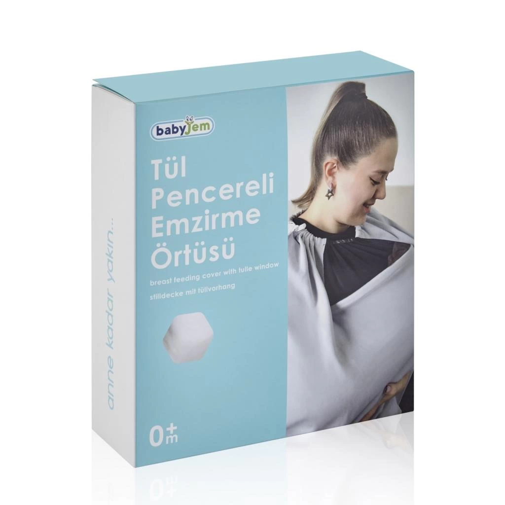 Eğitici Oyuncak Tül Pencereli Emzirme Önlüğü 735 Gri - Görsel 5
