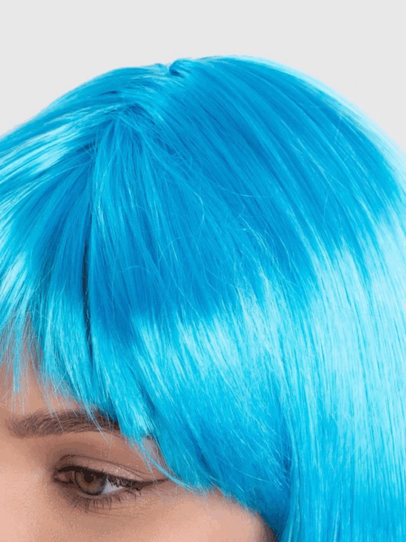 Turkuaz Kısa Küt Parti Peruğu Farklı ve Eğlenceli