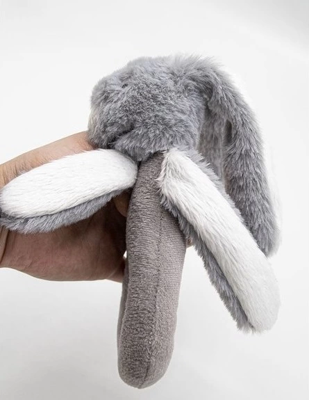 Tutmalı Peluş Mini Tavşan 842 Gri - Görsel 3