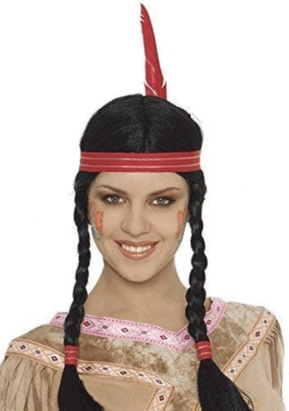 Tüylü Örgülü Hint Peruğu Çocuk Kostüm ve Rol Yapma Oyunu İçin Eğlenceli Aksesuar