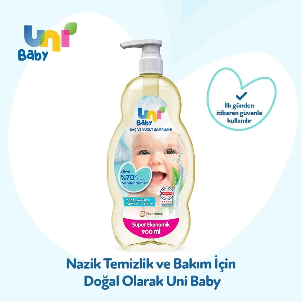 Uni Baby Bebek Şampuanı 900ml - Görsel 2