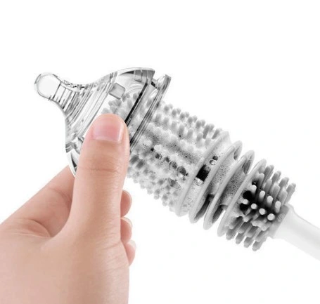 Eğitici Oyuncak Uzun Saplı Silikon Biberon ve Kavanoz Yıkama Fırçası - Görsel 2