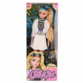 Çocuk WG-115521  Ceketli Çizmeli Renkli Saçlı Bebek 29 cm -Vardem Oyuncak