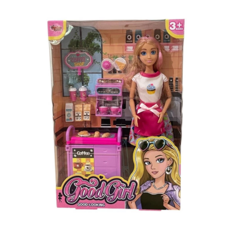 Eğitici Çocuk  Oyuncak WG66748 Vardem Kutulu   Kafe İşleten Bebek Set 11,5 inç