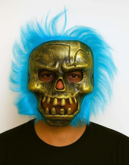 Eğitici Oyuncak Wild Skull - Bakır Kafatası Turkuaz Saçlı İskelet Maske