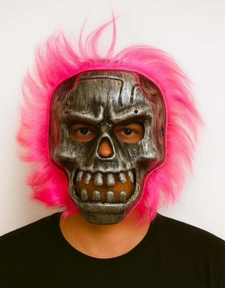 Eğitici Oyuncak Wild Skull - Gümüş Kafatası Pembe Saçlı İskelet Maske
