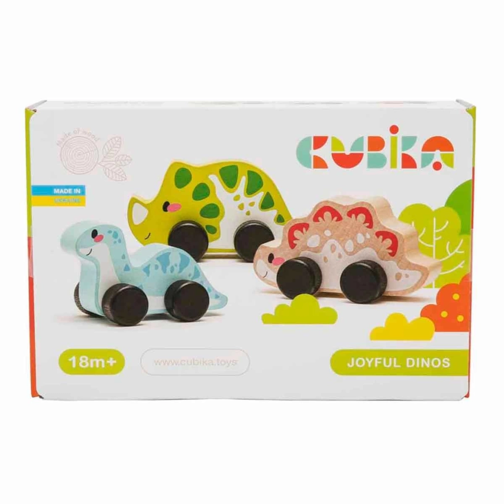 Woody Ahşap Dinozor Araba 3 Parça - Görsel 4