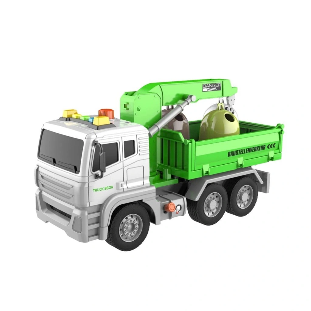 Eğitici Oyuncak WY813A WY822A 1 12 SÜRTMELİ SESLİ IŞIKLI AKS VİNÇ KAMYON - Görsel 2