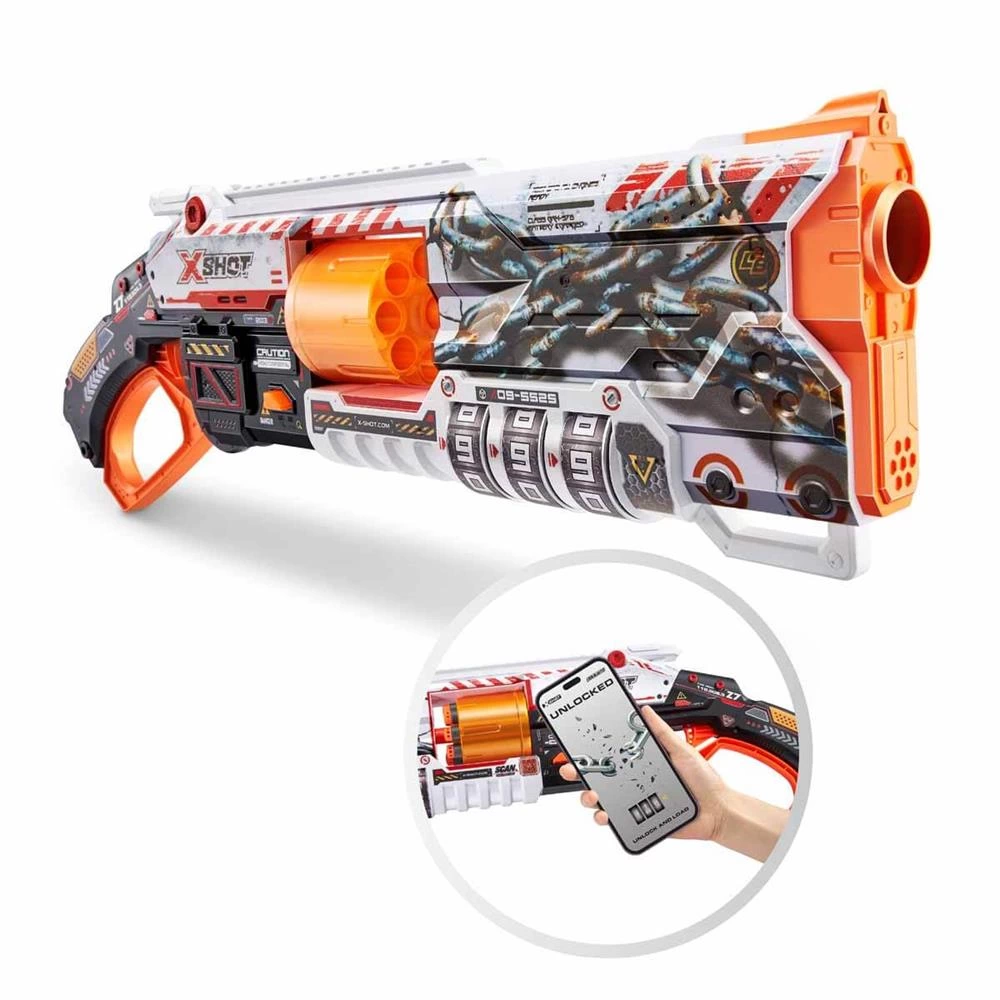 Çocuk X-Shot Skins Lock Blaster 16 Mermili Sünger Dart Atan Silah 56 cm - Görsel 2